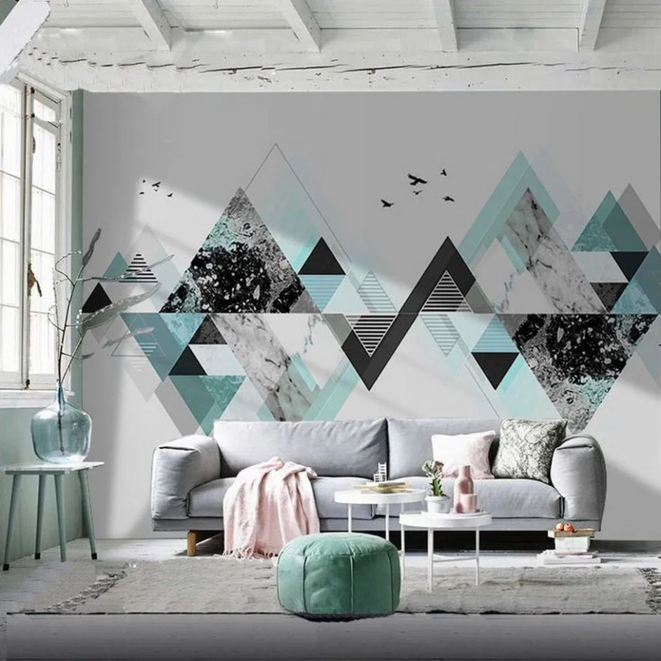 trendy geometric wall paint