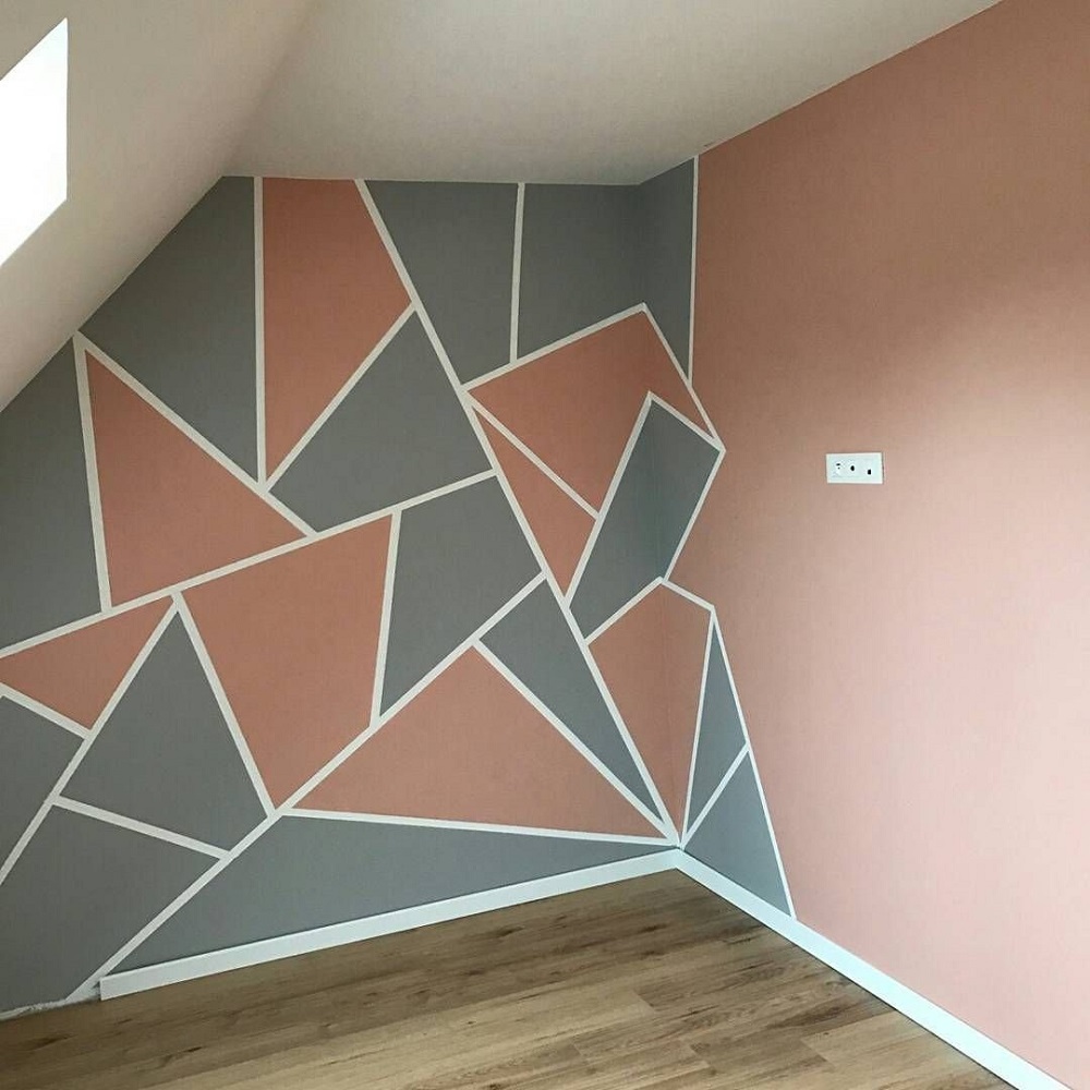 trendy geometric wall paint