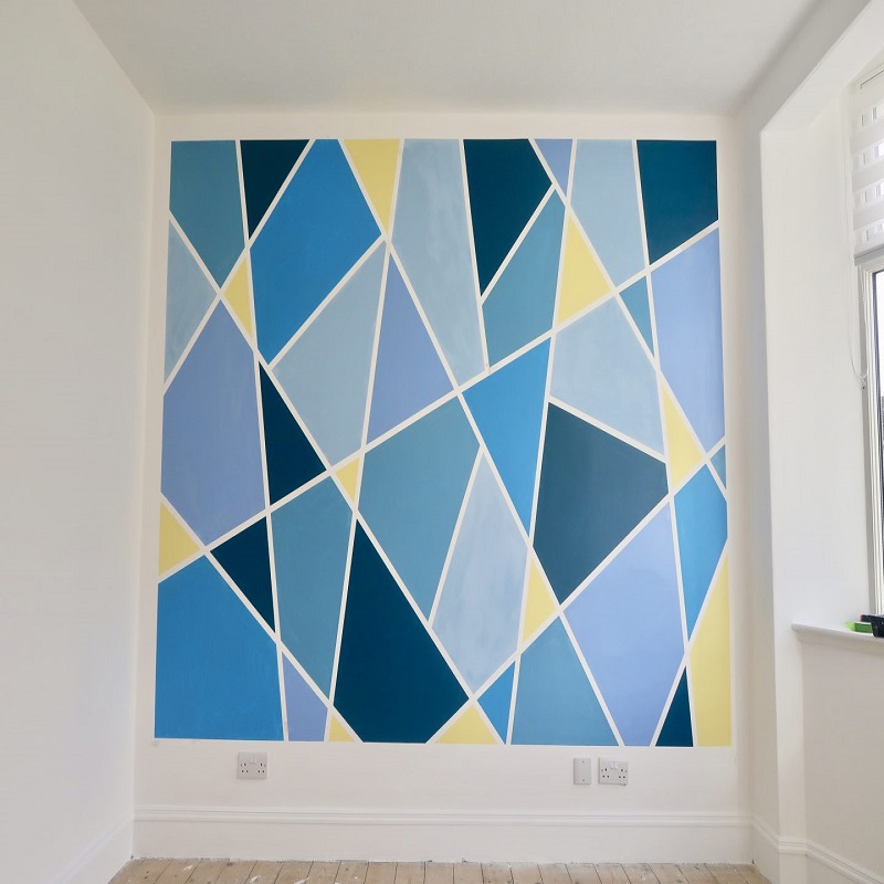 geometric accent wall paint