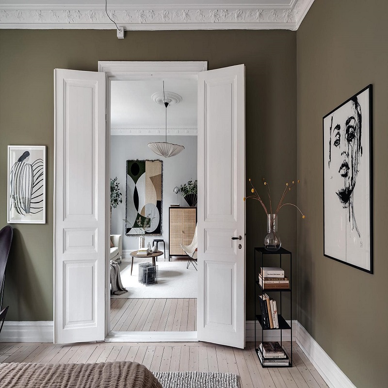 olive green wall paint combination