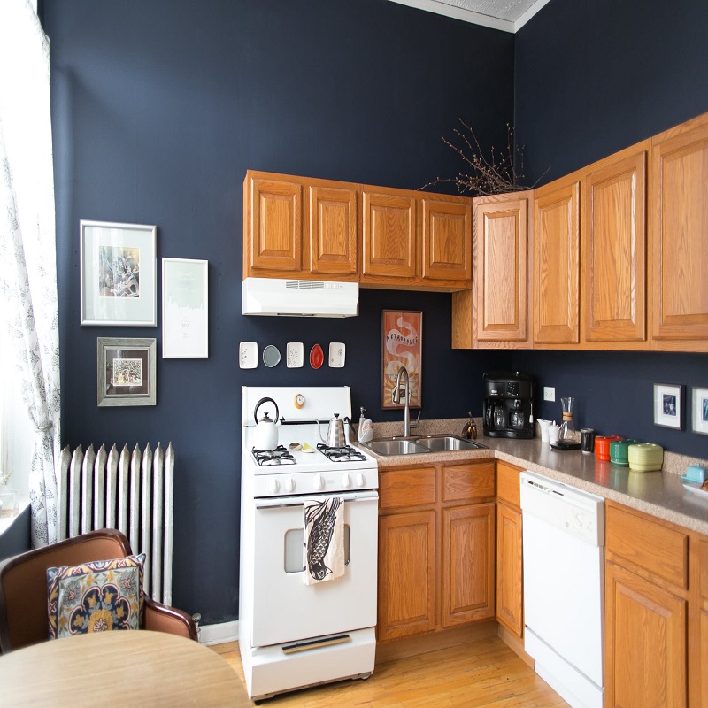 wall paint colors with oak cabinets