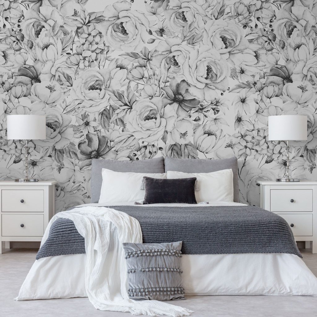 Black and white wallpaper for room