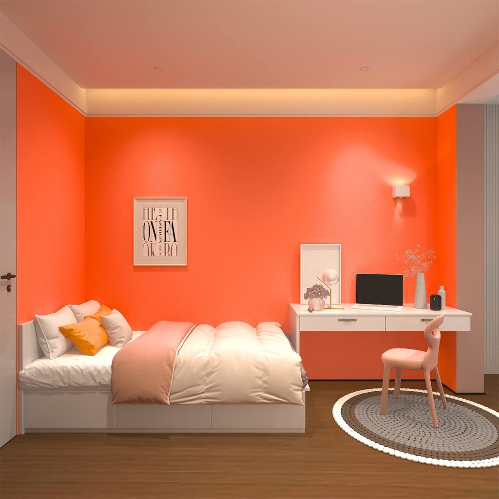 orange wallpaper for room