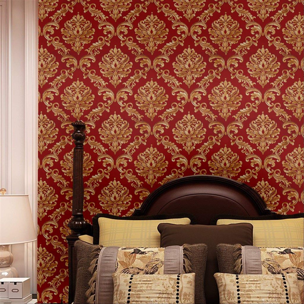 red wallpaper for room