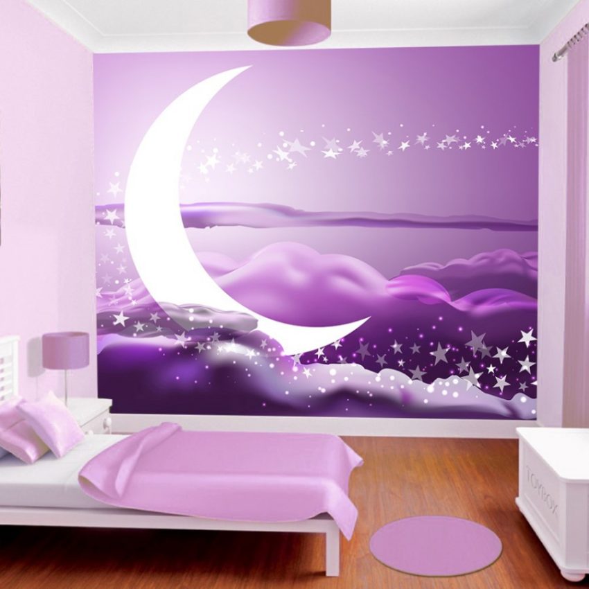 purple wallpaper for room