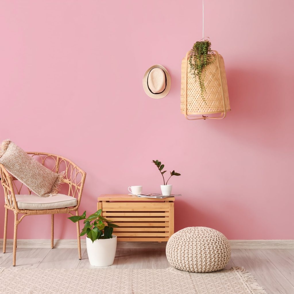 Light pink wallpaper for room