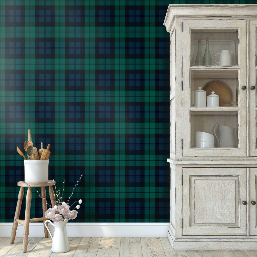 plaid wallpaper for room