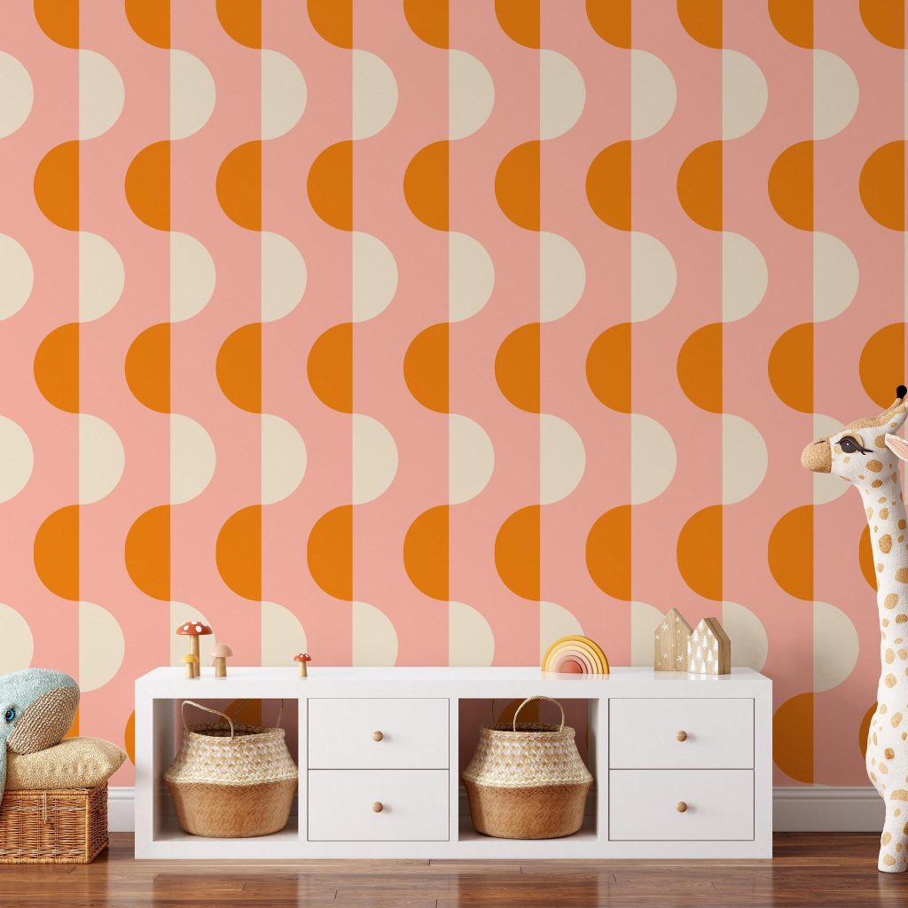 orange wallpaper for room