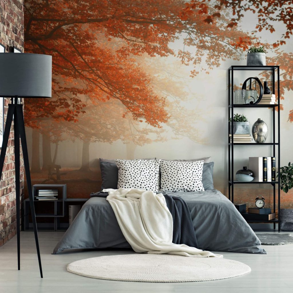 orange wallpaper for room