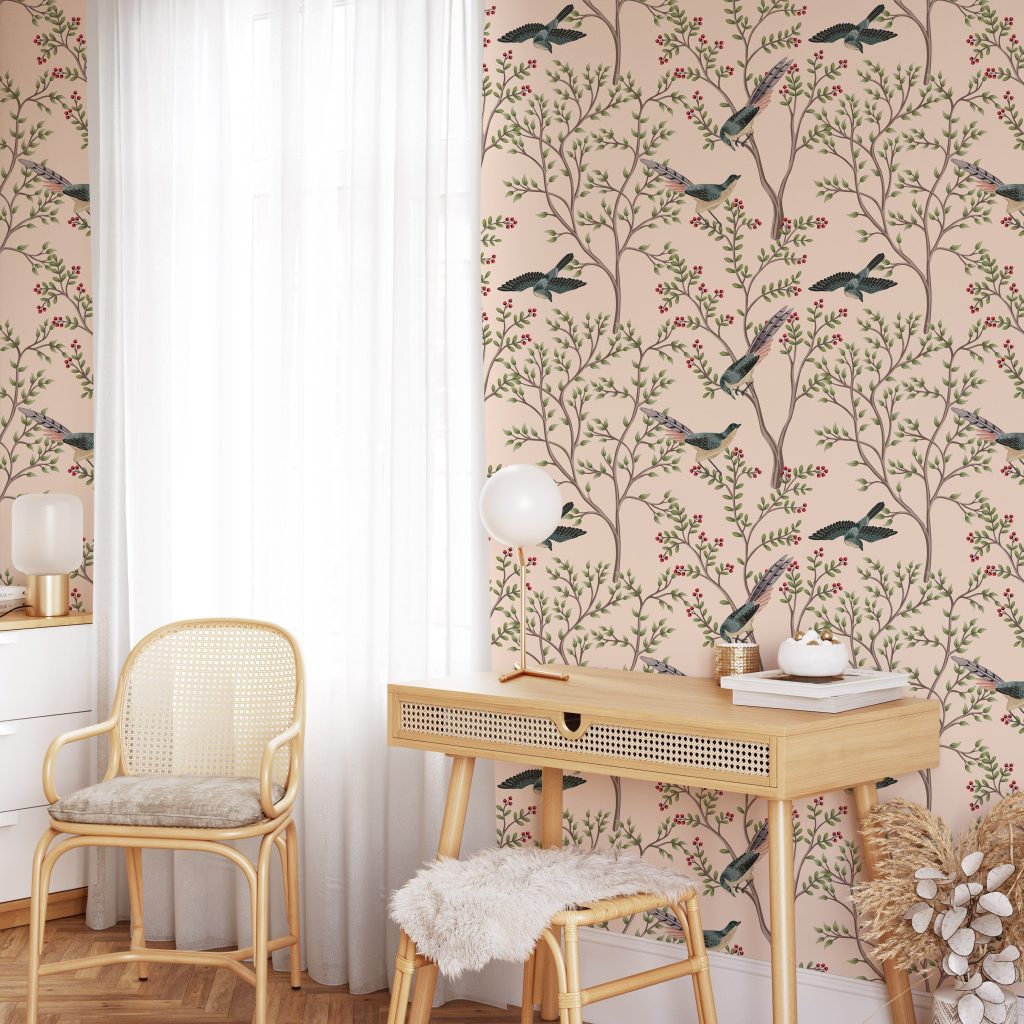 Chinoiserie wallpaper peel and stick