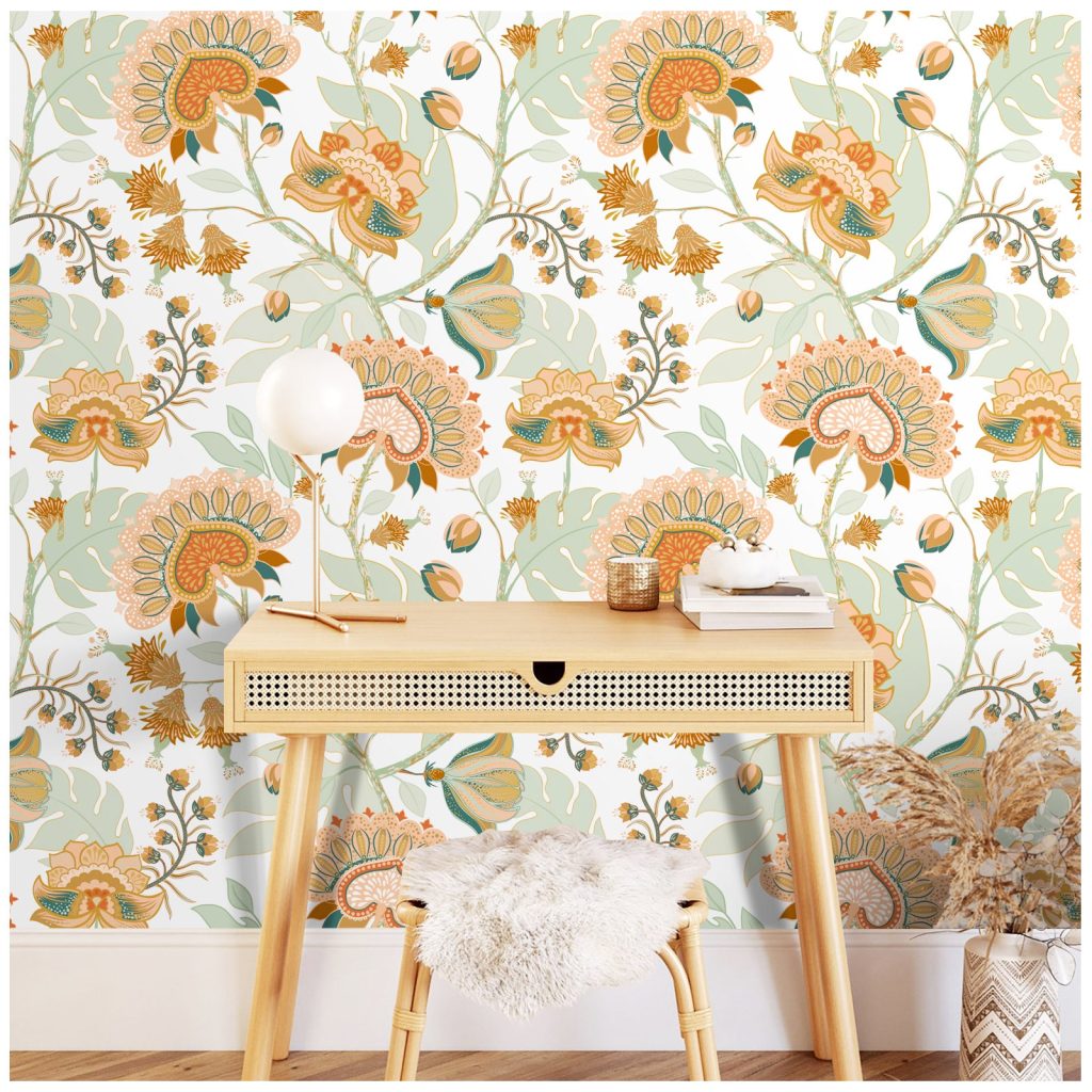 Bohemian peel and stick wallpaper