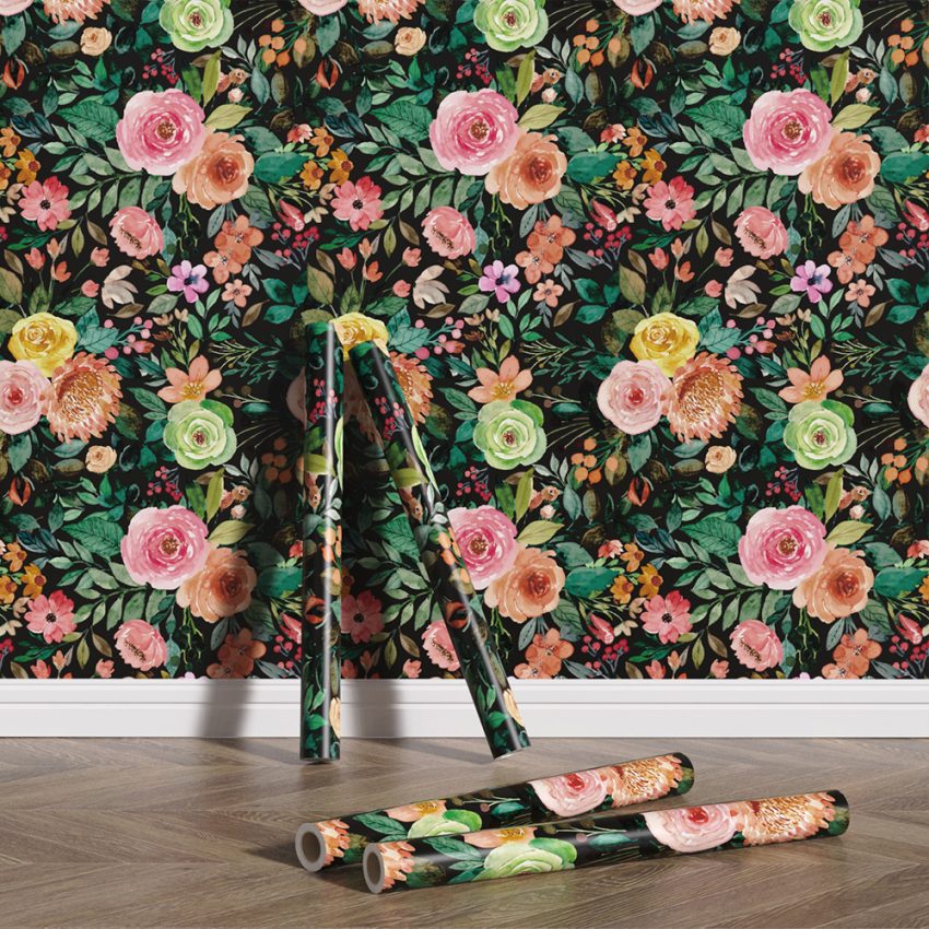 Peel and stick wallpaper floral