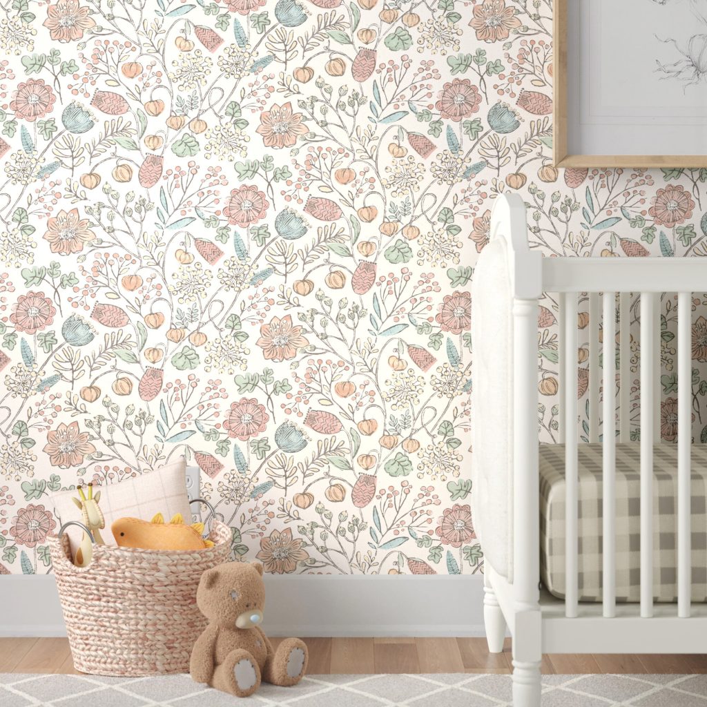 Peel and stick wallpaper floral