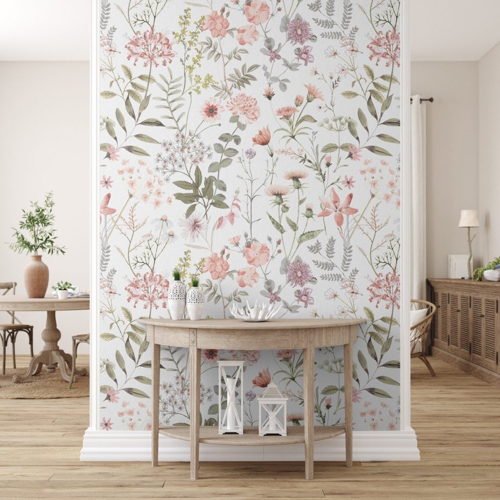 Peel and stick wallpaper floral