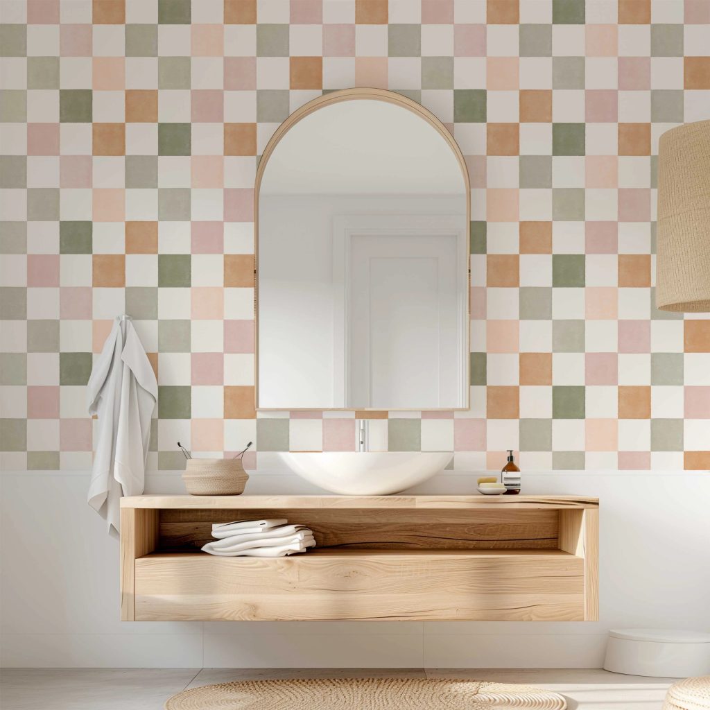 peel and stick wallpaper work in bathrooms