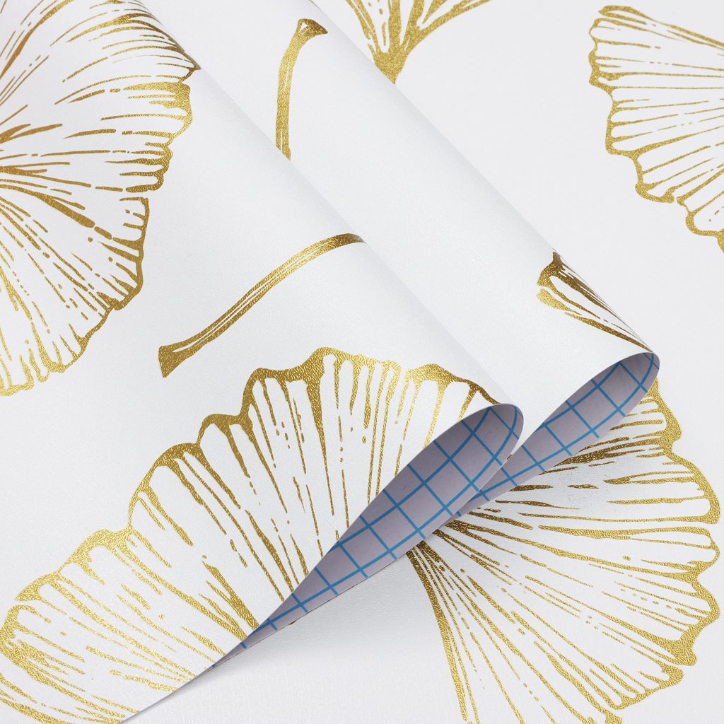 Gold and White Peel and Stick Wallpaper