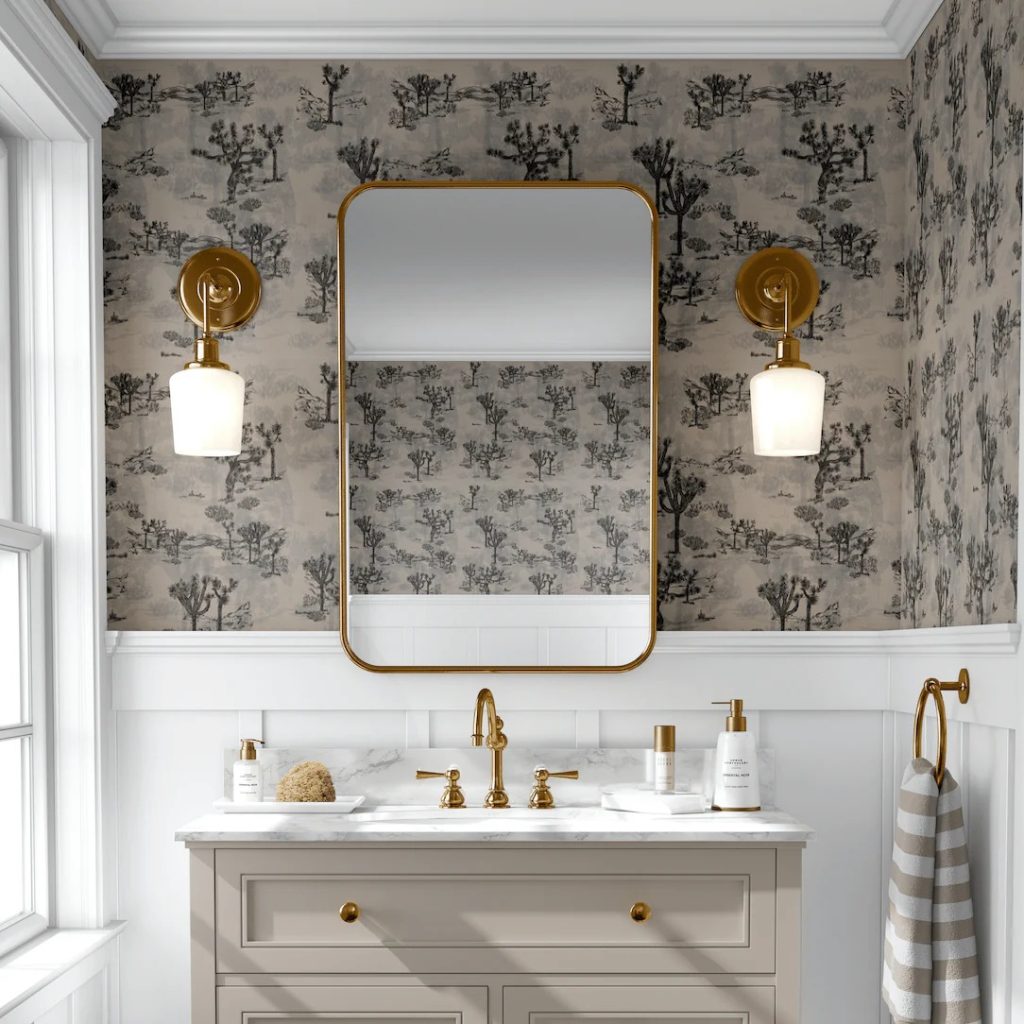 peel and stick wallpaper work in bathrooms