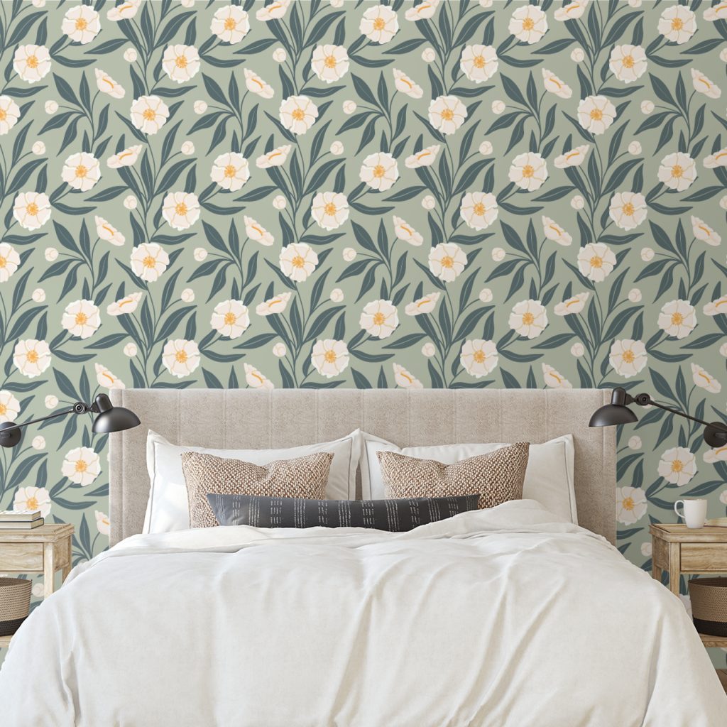 Magnolia peel and stick wallpaper