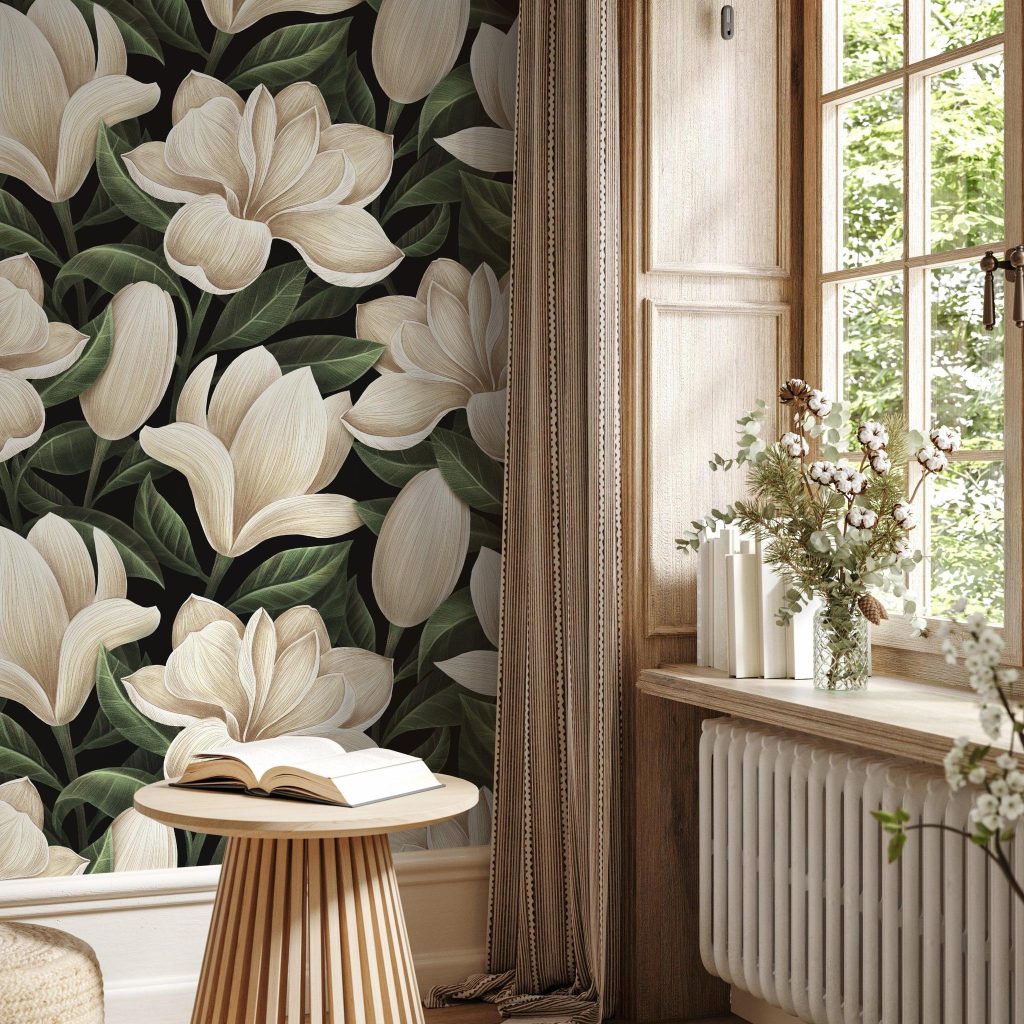 Magnolia peel and stick wallpaper