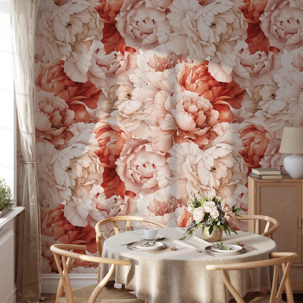 Red wallpaper for room