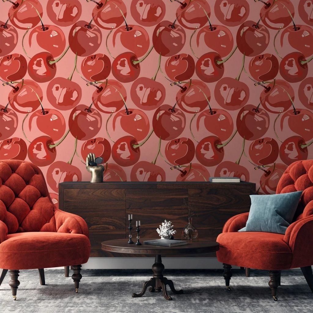 Red wallpaper for room