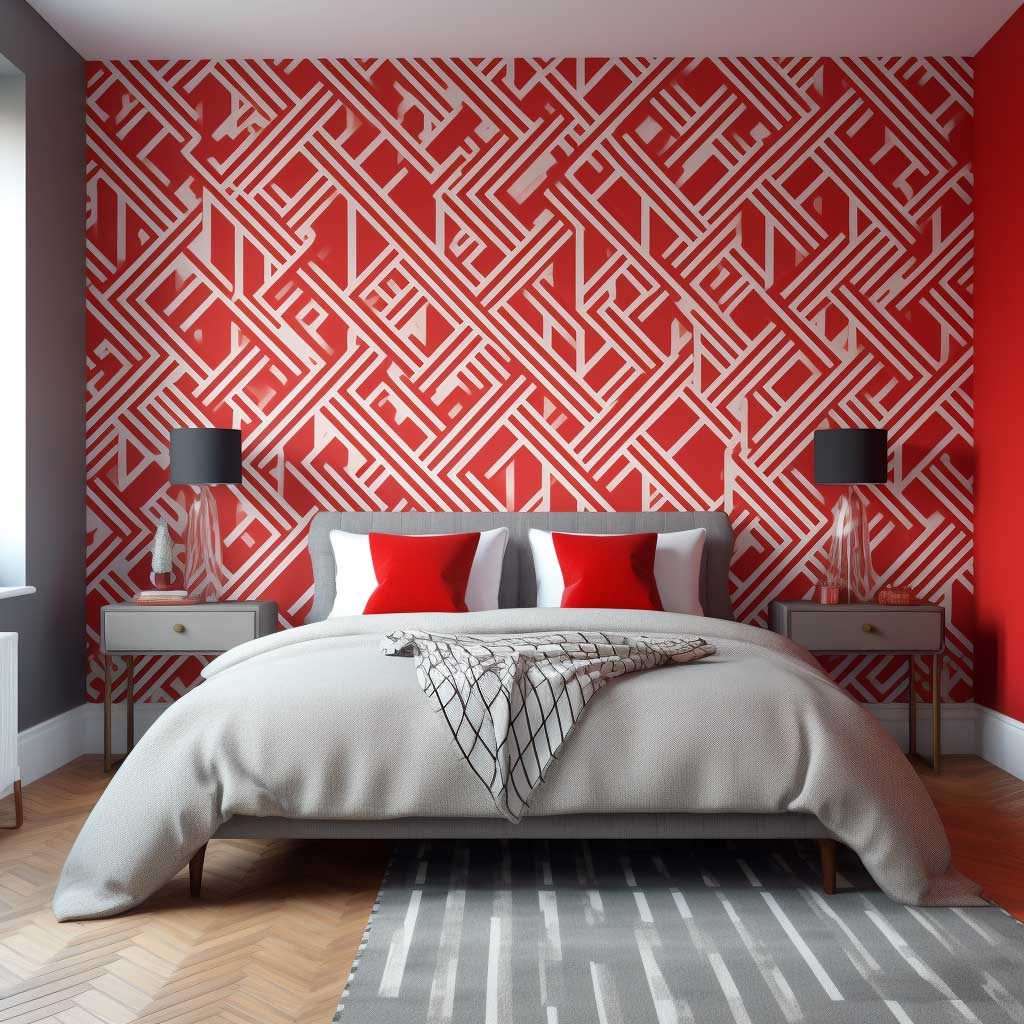 Red wallpaper for room