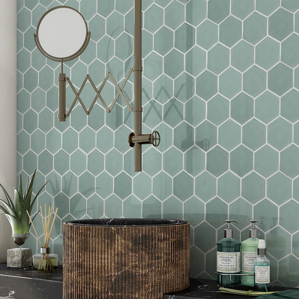 green ceramic tile