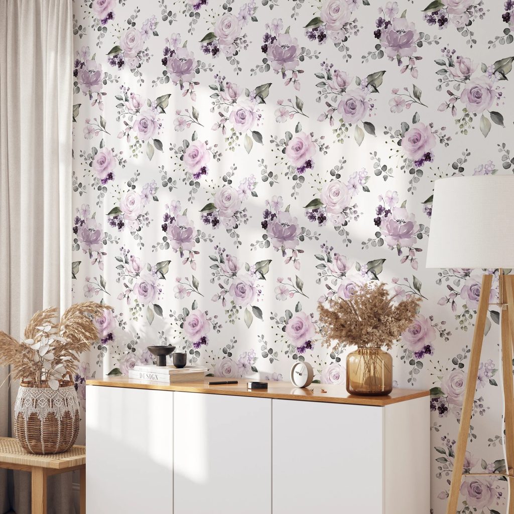 purple wallpaper for room