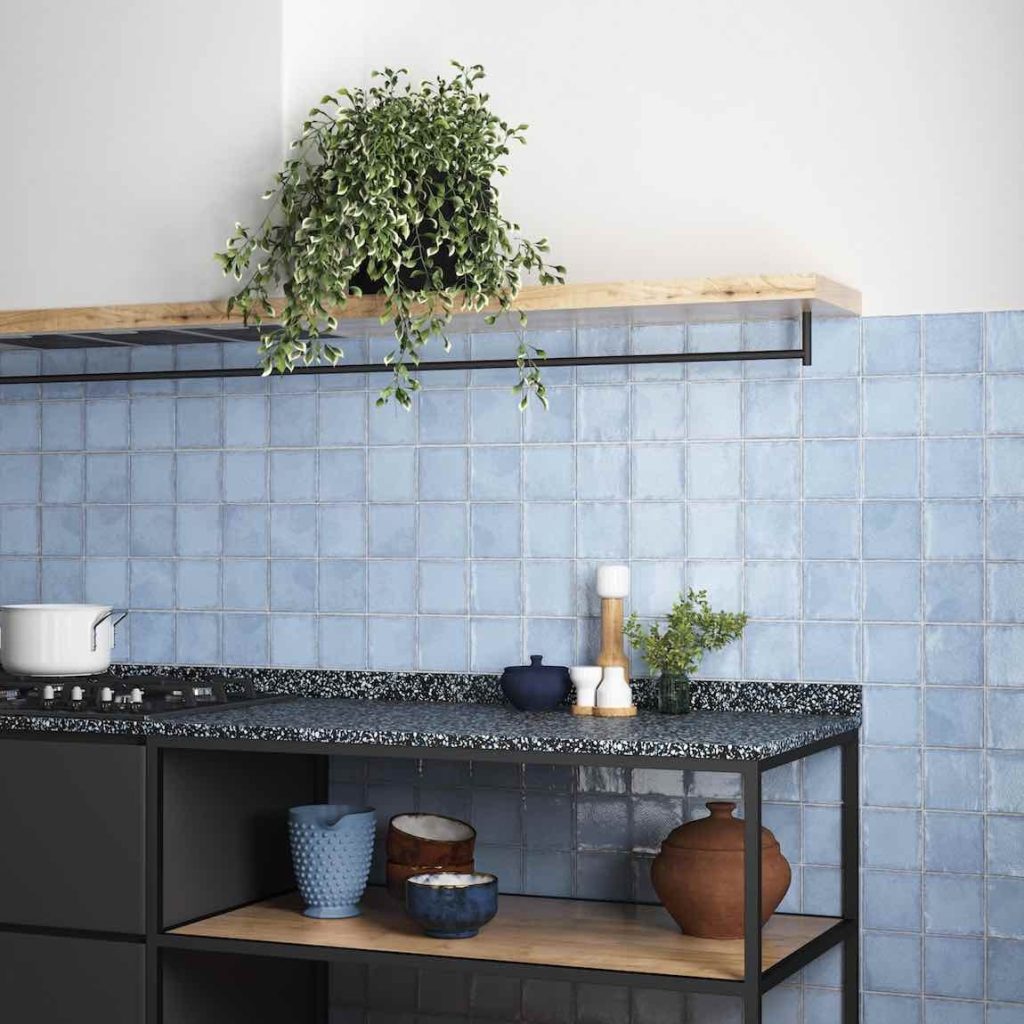 blue ceramic tile