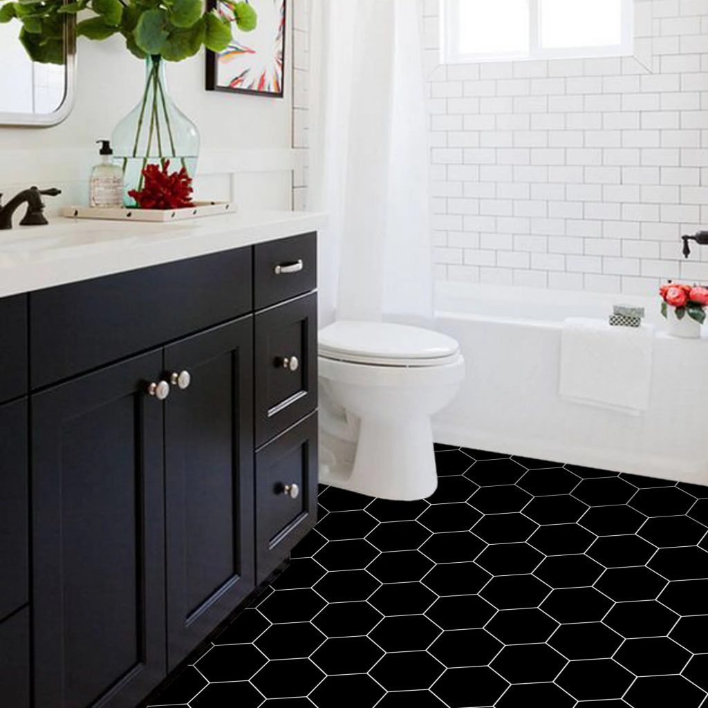 black ceramic tile