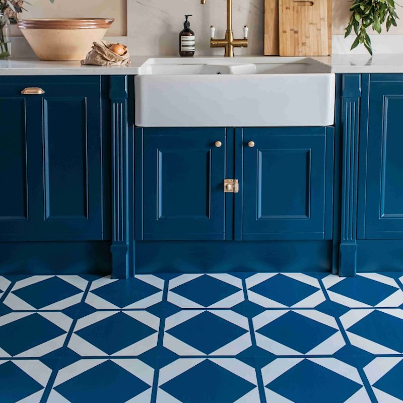 blue ceramic tile