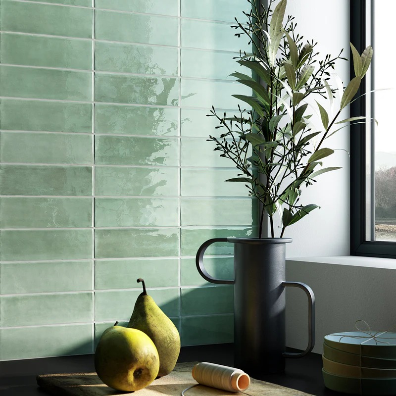 green ceramic tile